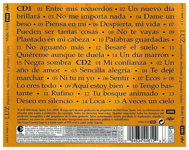 LUZ CASAL - PEQUEÑOS MEDIANOS Y GRANDES EXITOS (2CD) | CD