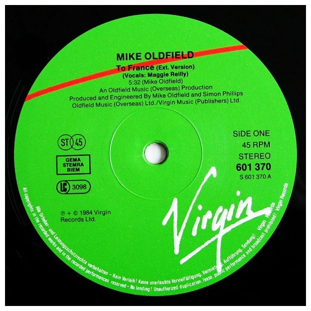 MIKE OLDFIELD - TO FRANCE | 12" MAXI SINGLE USADO