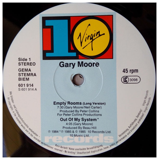 GARY MOORE - EMPTY ROOMS | 12" MAXI SINGLE USADO