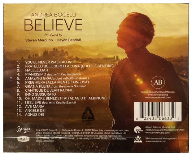 ANDREA BOCELLI - BELIEVE | CD