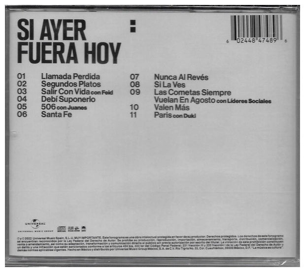 MORAT - SI AYER FUERA HOY | CD