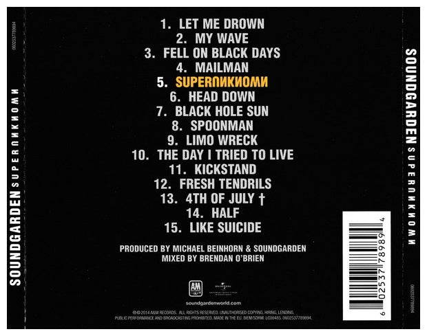 SOUNDGARDEN - SUPERUNKNOWN | CD