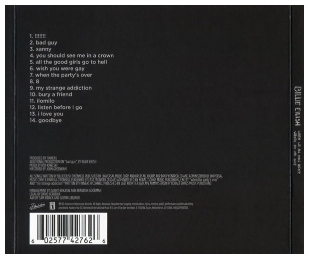BILLIE EILISH - WHEN WE ALL FALL ASLEEP WHERE DO WE GO? | CD