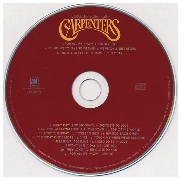 CARPENTERS - SINGLES 1969-1981 | CD
