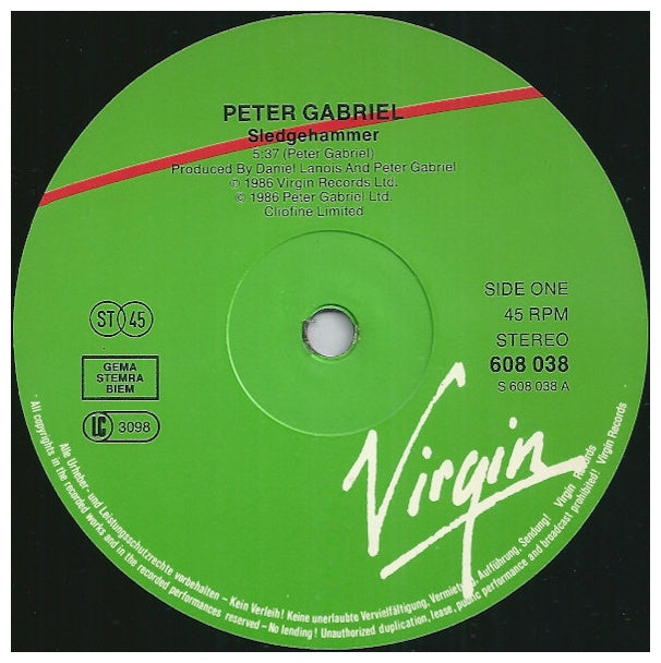 PETER GABRIEL - SLEDGEHAMMER | 12" MAXI SINGLE USADO