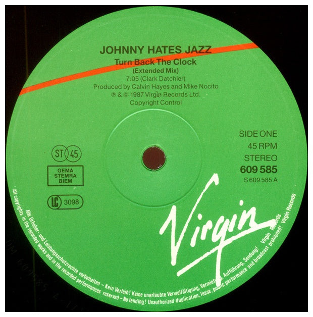JOHNNY HATES JAZZ - TURN BACK THE CLOCK | 12" MAXI SINGLE USADO