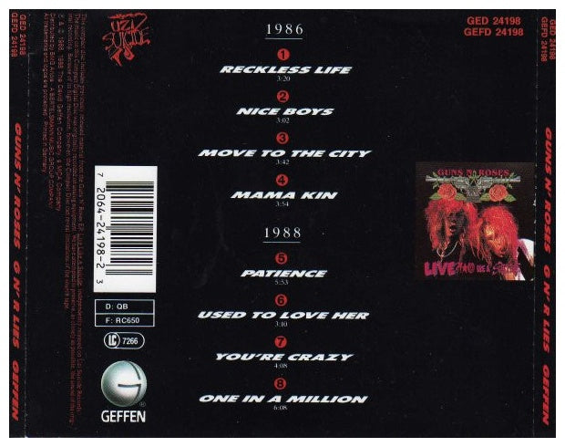 GUNS 'N ROSES - G N' R LIES | CD USADO