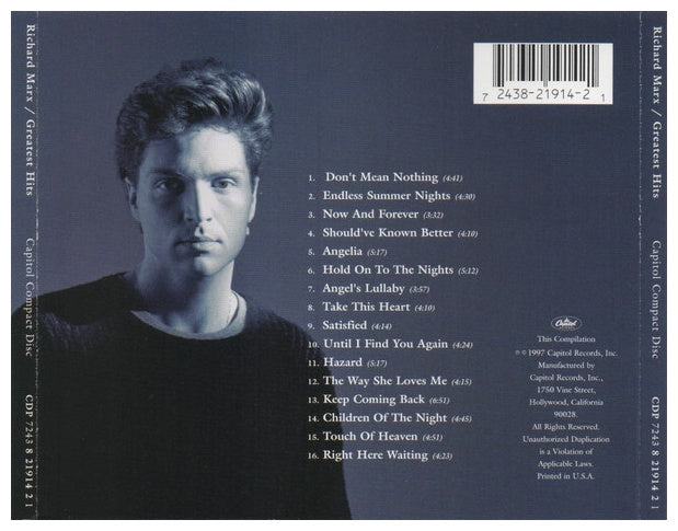 RICHARD MARX - GREATEST HITS | CD