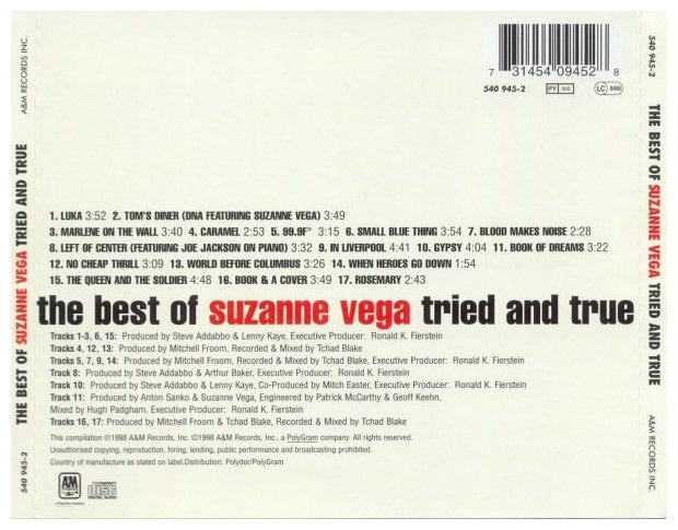 SUZANNE VEGA - TRIED AND TRUE: THE BEST OF | CD USADO