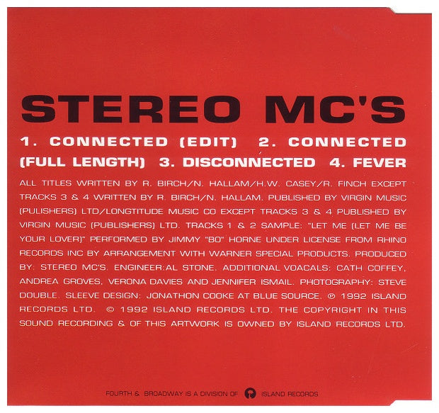 STEREO MC'S - CONNECTED | CD SINGLE USADO