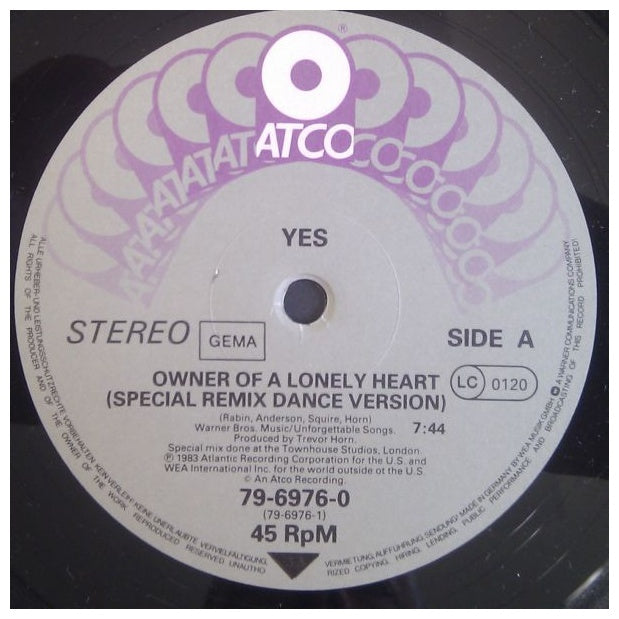 YES - OWNER OF THE LONELY HEART | 12" MAXI SINGLE USADO