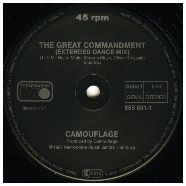 CAMOUFLAGE - THE GREAT COMMANDMENT | 12" MAXI SINGLE USADO