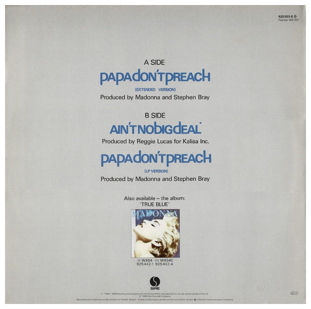 MADONNA - PAPA DON'T PREACH | 12" MAXI SINGLE USADO