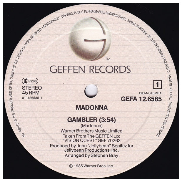 MADONNA - GAMBLER | 12" MAXI SINGLE USADO