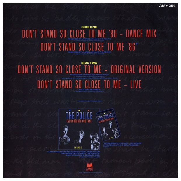 POLICE - DON'T STAND SO CLOSE TO ME (DANCE MIX) | 12" MAXI SINGLE USADO