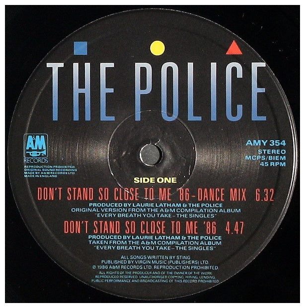POLICE - DON'T STAND SO CLOSE TO ME (DANCE MIX) | 12" MAXI SINGLE USADO
