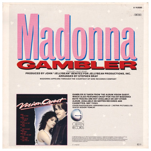 MADONNA - GAMBLER (EXTENDED) | 12" MAXI SINGLE USADO