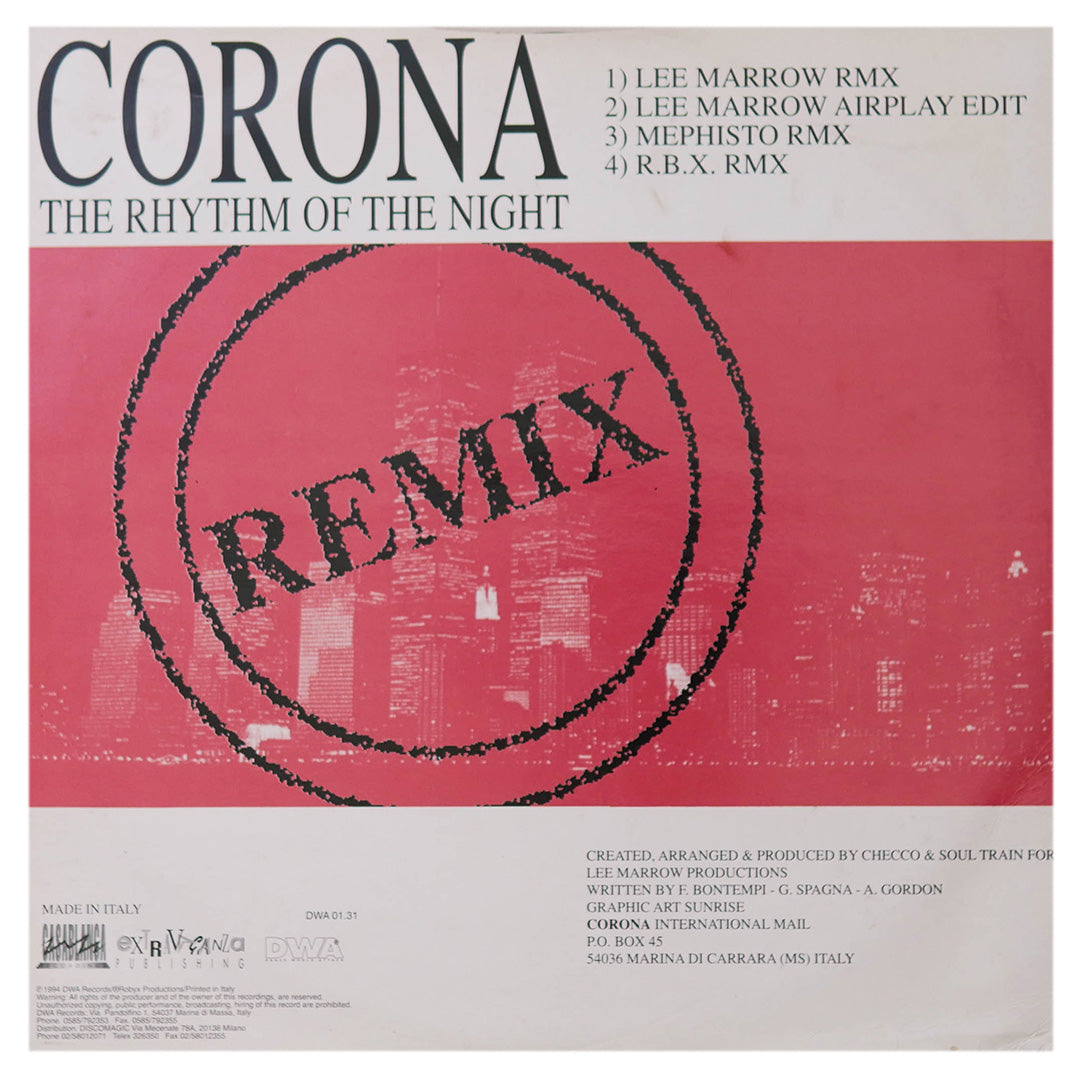 CORONA - THE RHYTHM OF THE NIGHT - REMIX | 12" MAXI SINGLE USADO