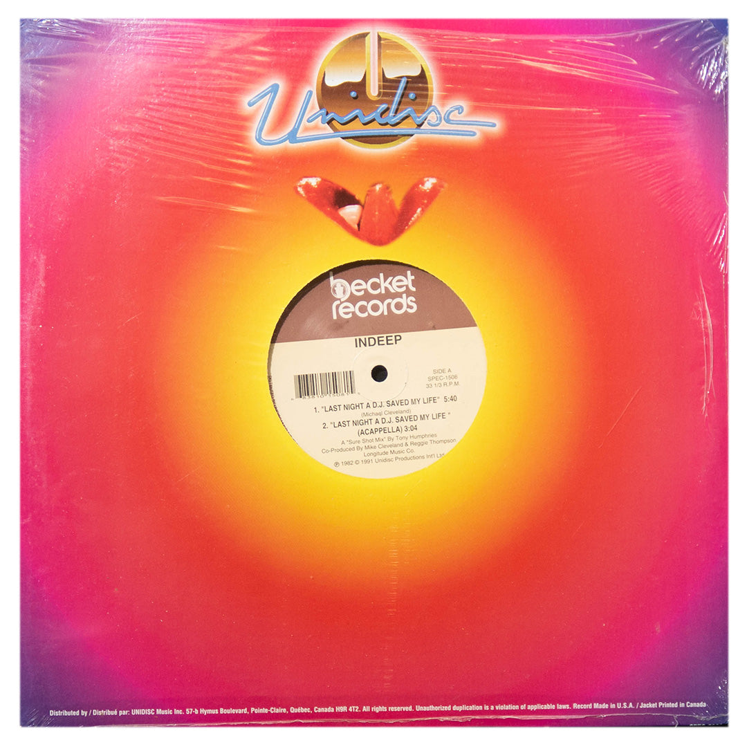 INDEEP - LAST NIGHT A DJ SAVED MY LIFE | 12" MAXI SINGLE USADO