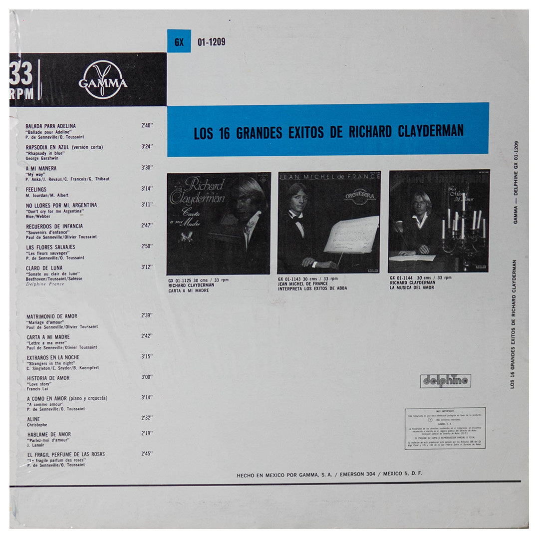 RICHARD CLAYDERMAN - LOS 16 GRANDES EXITOS | VINILO USADO