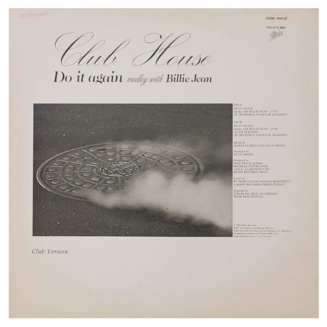 CLUB HOUSE - DO IT AGAIN (MEDLEY WITH BILLIE JEAN) | 12" MAXI SINGLE USADO
