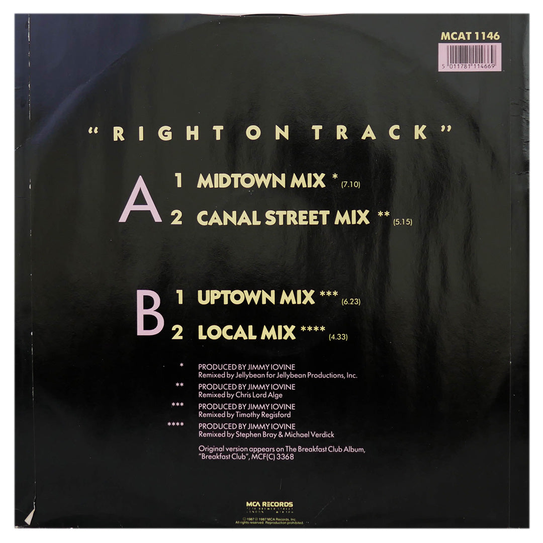 BREAKFAST CLUB - RIGHT ON TRACK | 12" MAXI SINGLE USADO