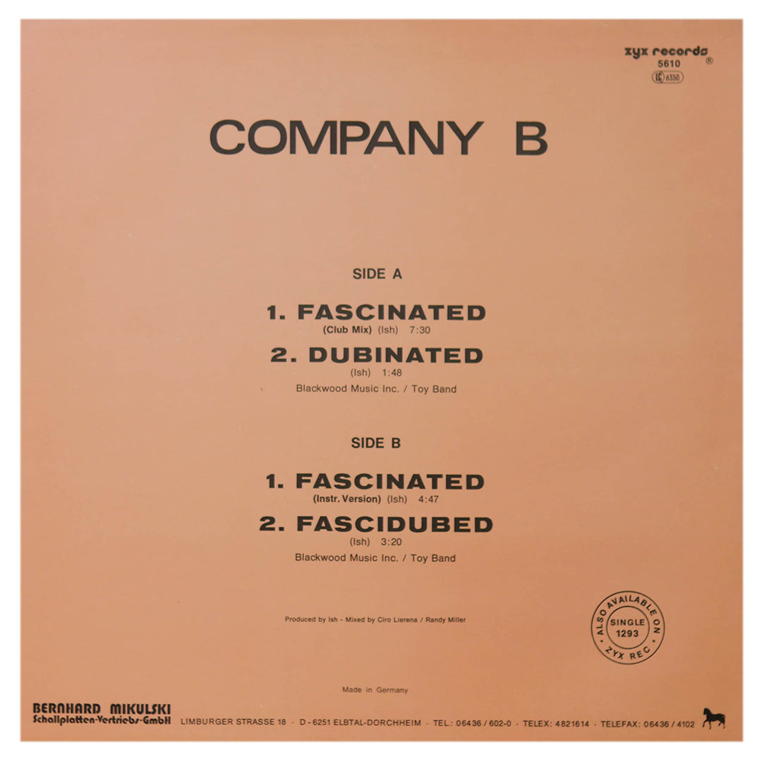 COMPANY B - FASCINATED (CLUB MIX) | 12" MAXI SINGLE USADO