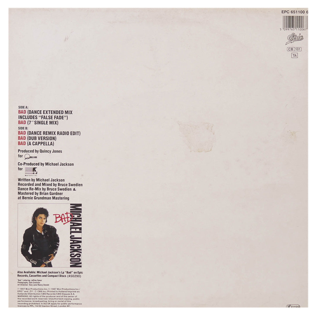 MICHAEL JACKSON - BAD | 12" MAXI SINGLE USADO