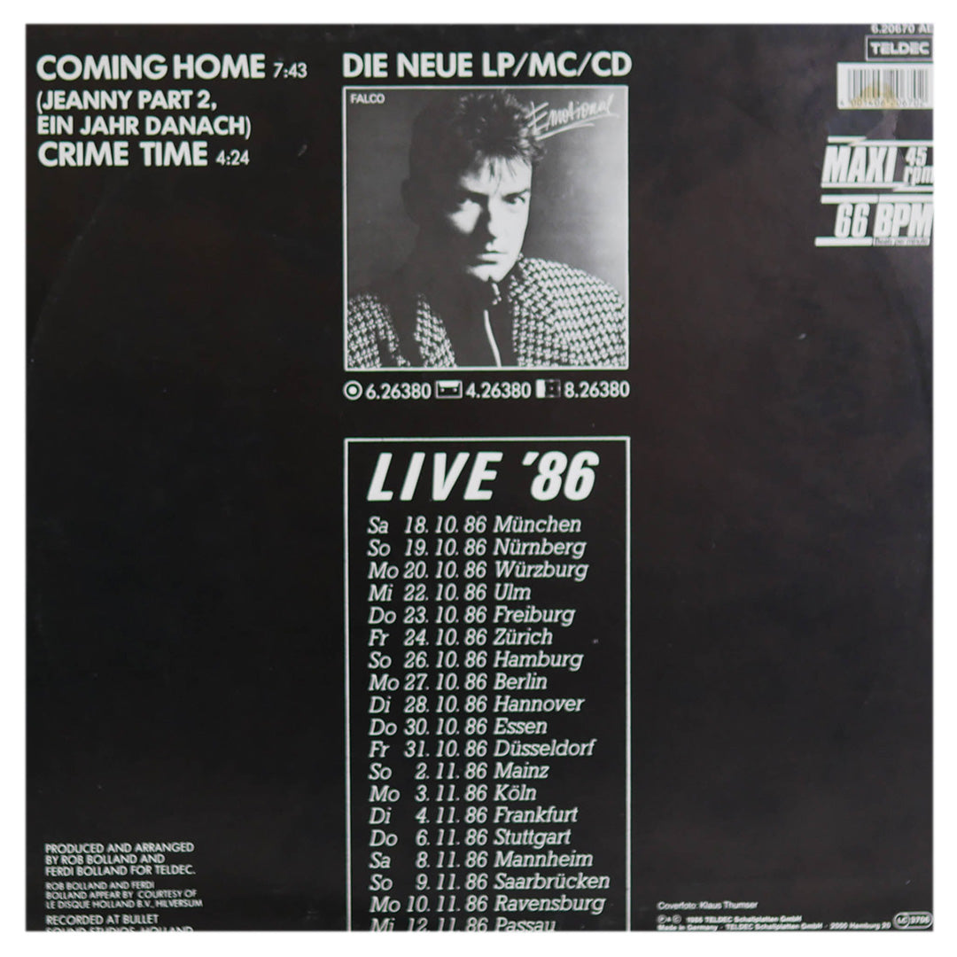 FALCO - COMING HOME (JEANNY PART 2) | 12" MAXI SINGLE USADO