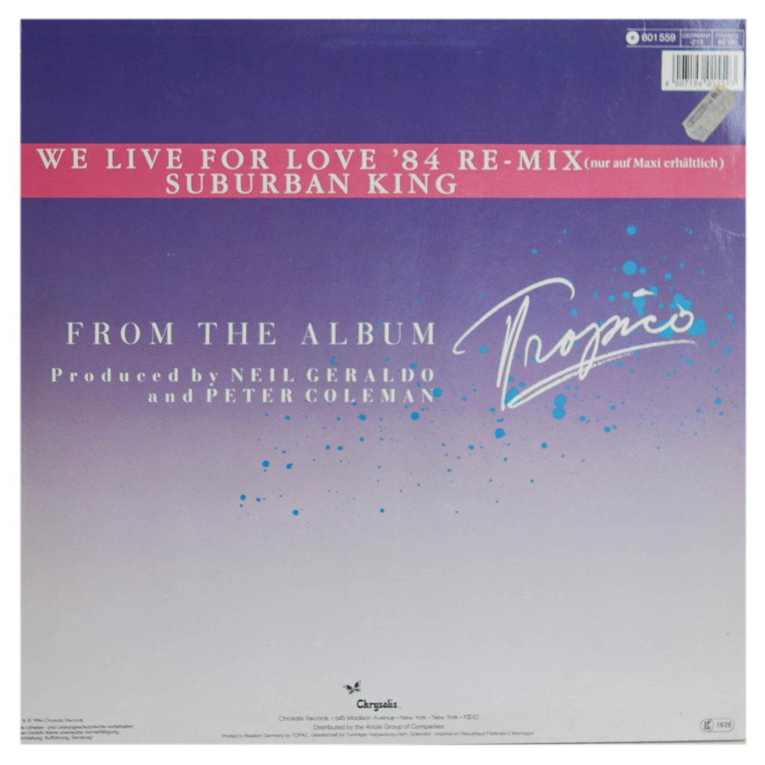 PAT BENATAR - WE BELONG/WE LIVE FOR LOVE (RE-MIX) | 12" MAXI SINGLE USADO