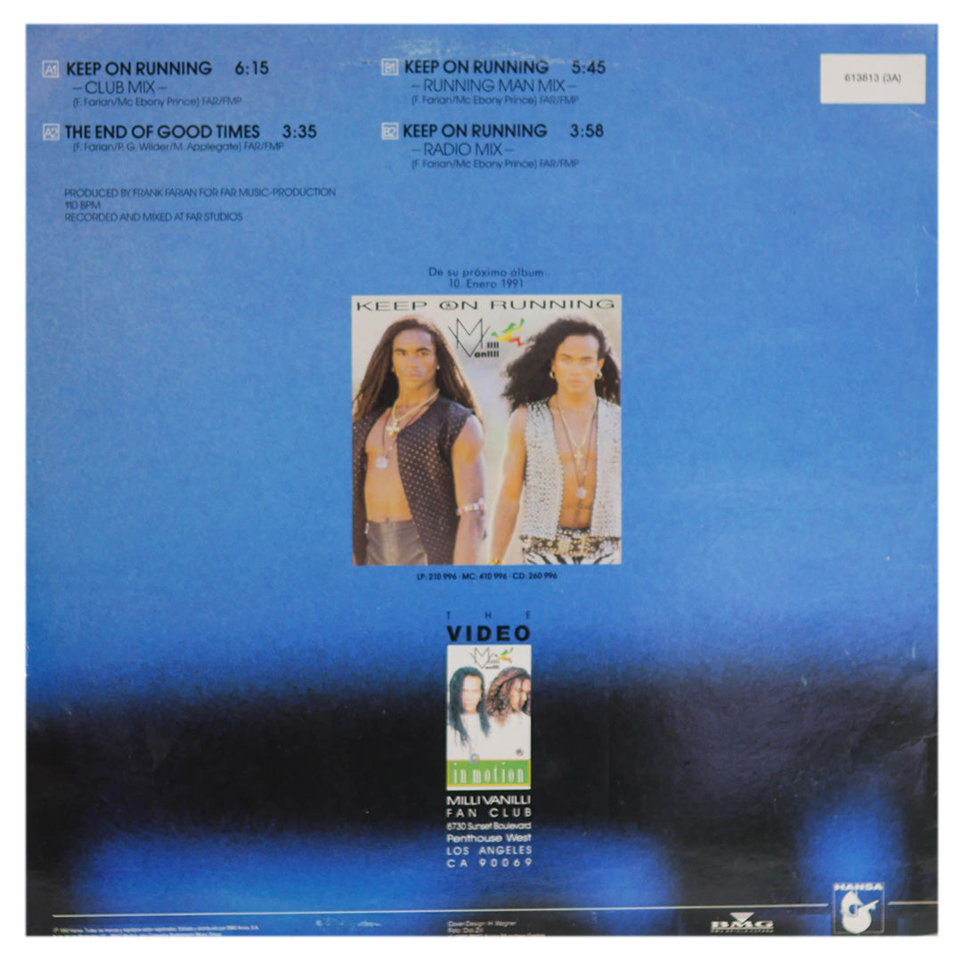 MILLI VANILLI - KEEP ON RUNNING | 12" MAXI SINGLE USADO
