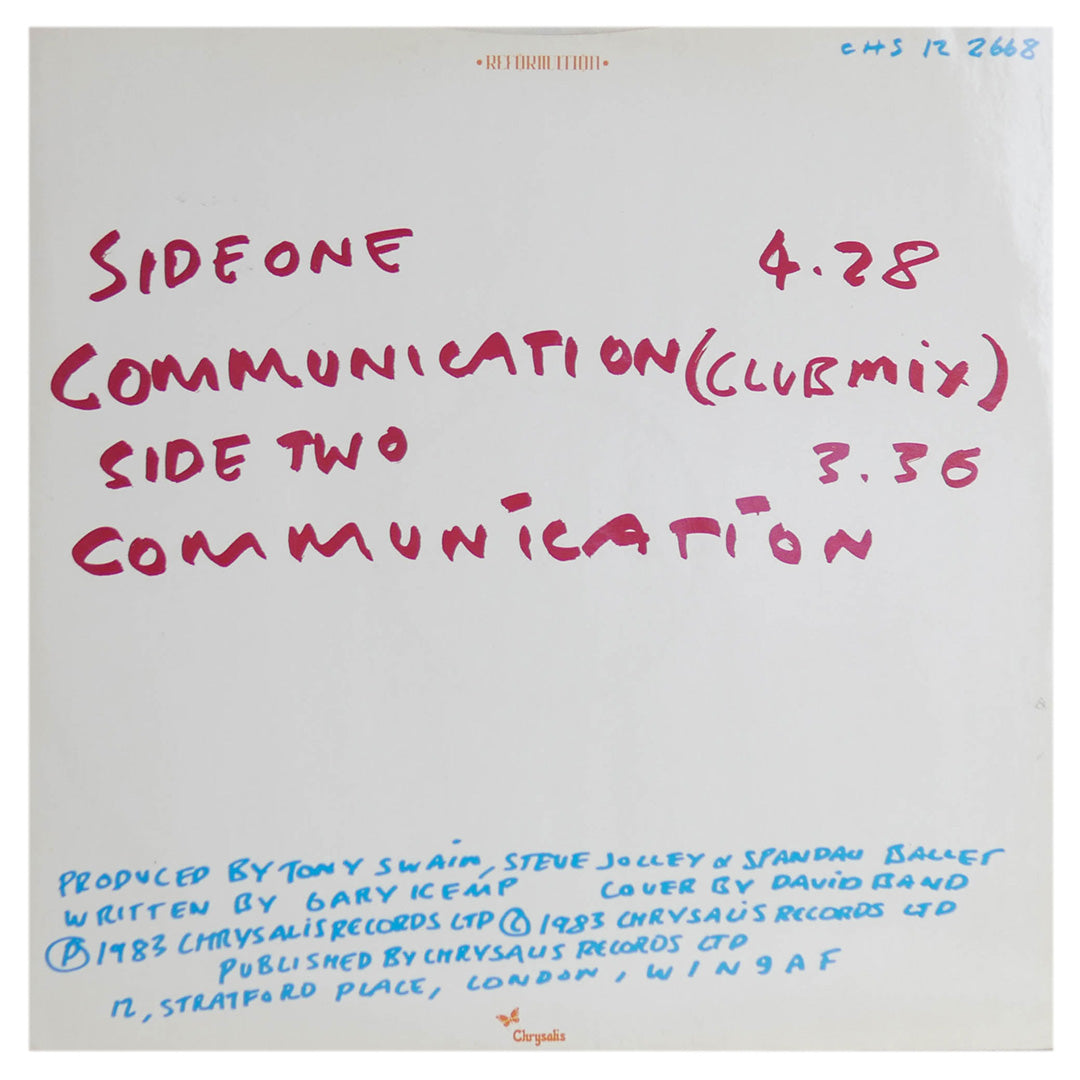 SPANDAU BALLET - COMMUNICATION (CLUB MIX) | 12" MAXI SINGLE USADO
