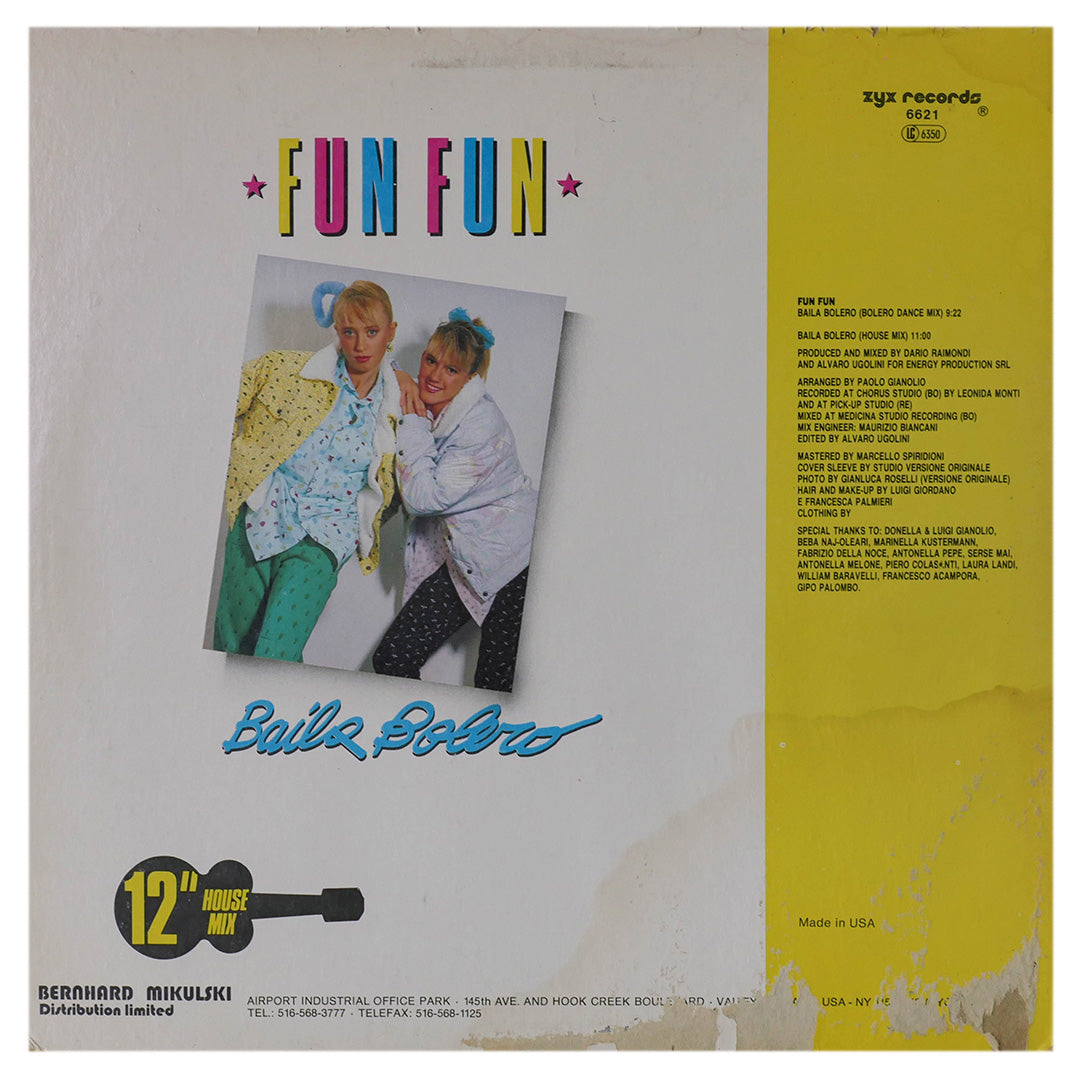 FUN FUN - BAILA BOLERO | 12" MAXI SINGLE USADO