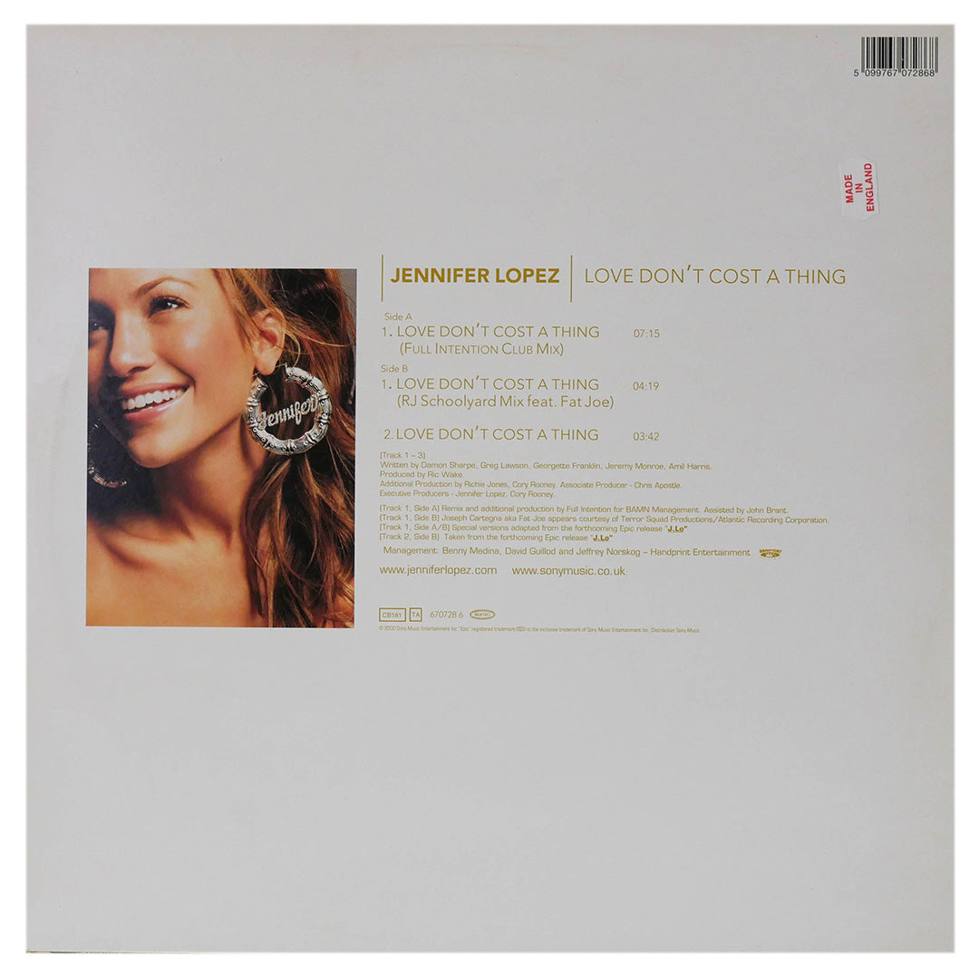 JENNIFER LOPEZ - LOVE DON'T COST A THING | 12" MAXI SINGLE USADO