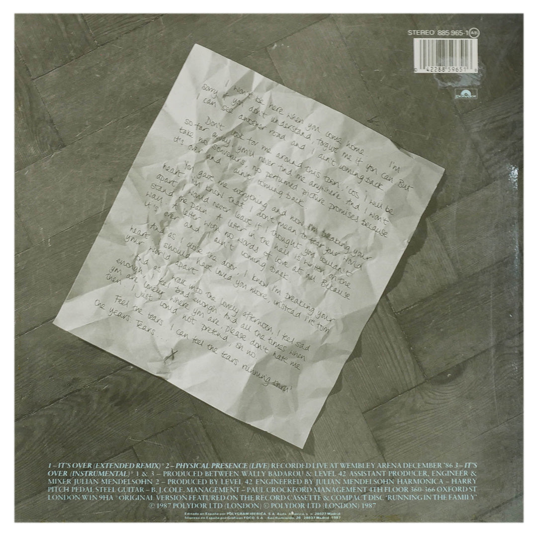 LEVEL 42 - IT'S OVER | 12" MAXI SINGLE USADO