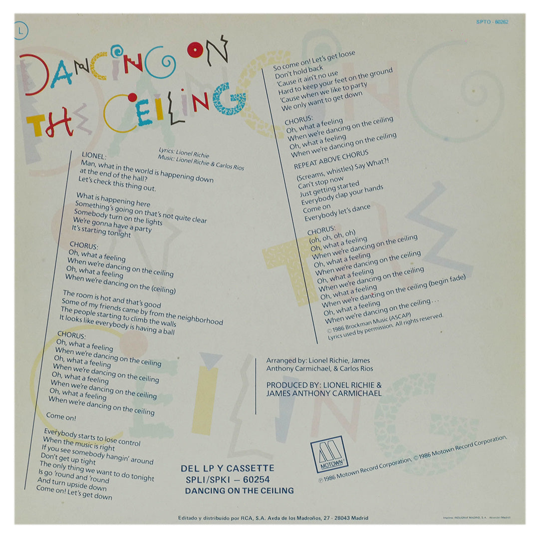 LIONEL RICHIE - DANCING ON THE CEILING | 12" MAXI SINGLE USADO