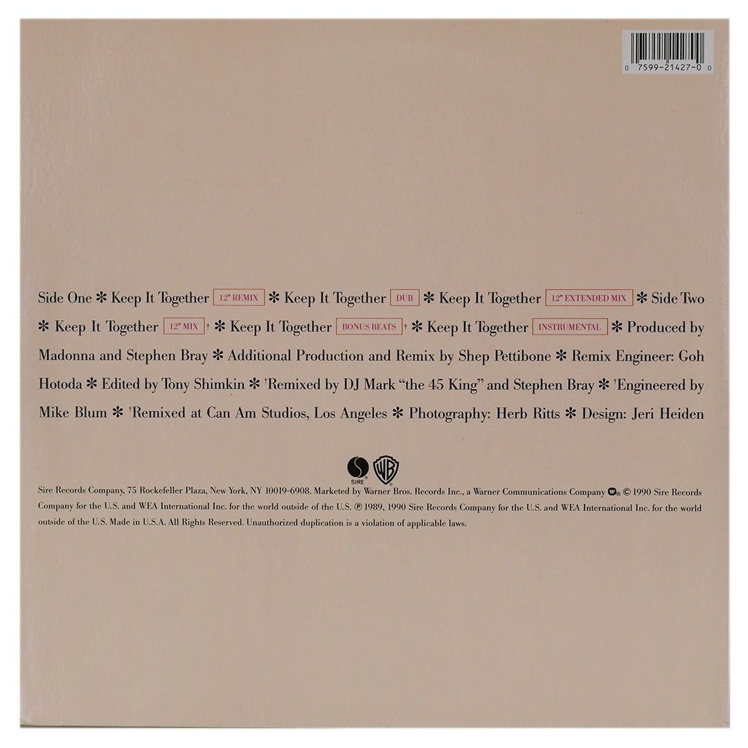 MADONNA - KEEP IT TOGETHER | 12" MAXI SINGLE USADO