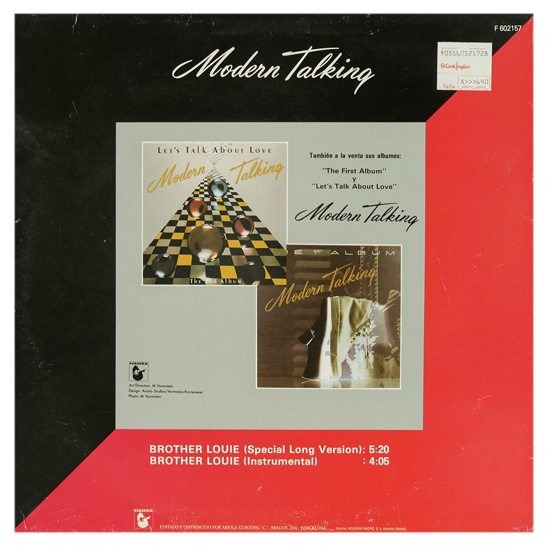MODERN TALKING - BROTHER LOUIE | 12" MAXI SINGLE USADO