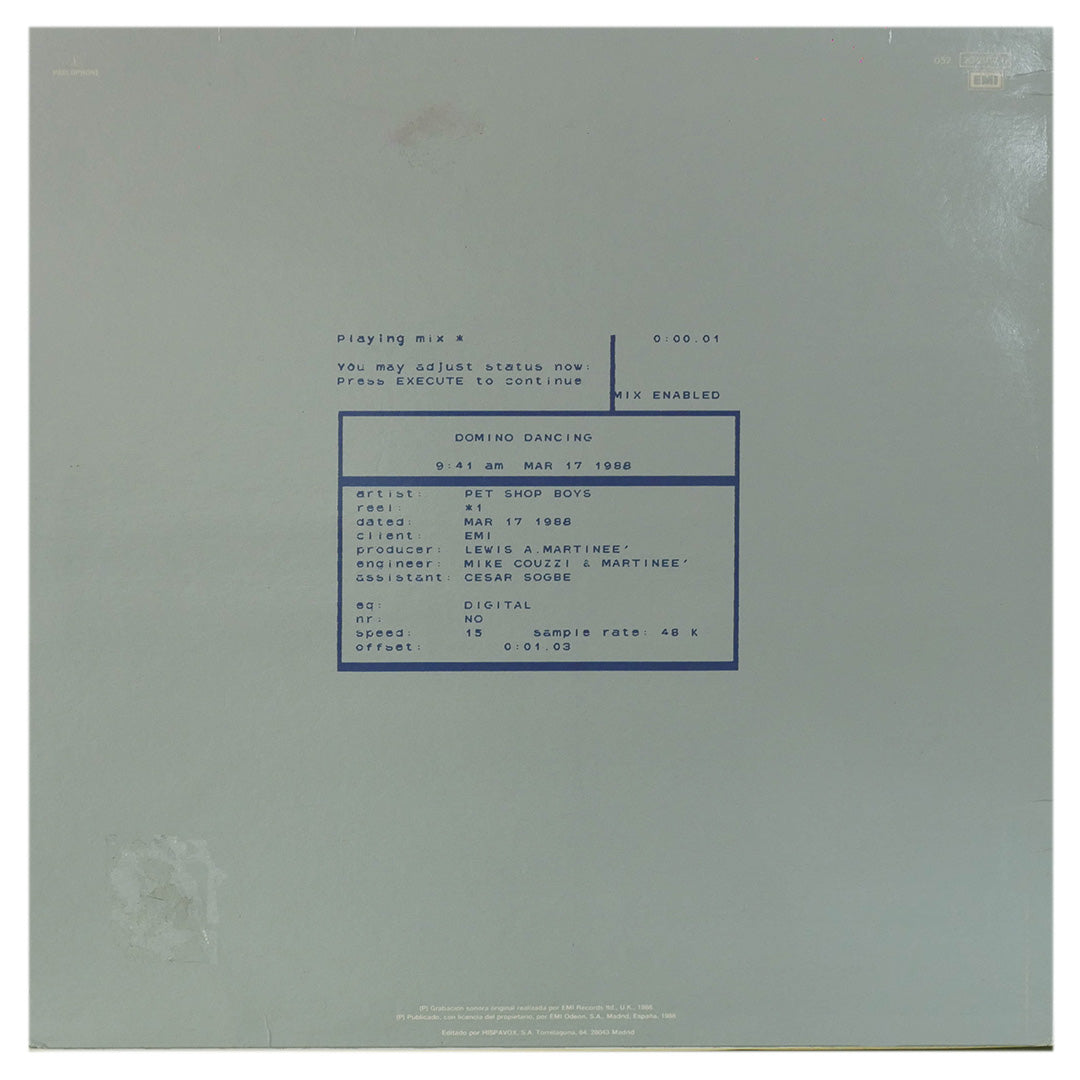 PET SHOP BOYS - DOMINO DANCING | 12" MAXI SINGLE USADO
