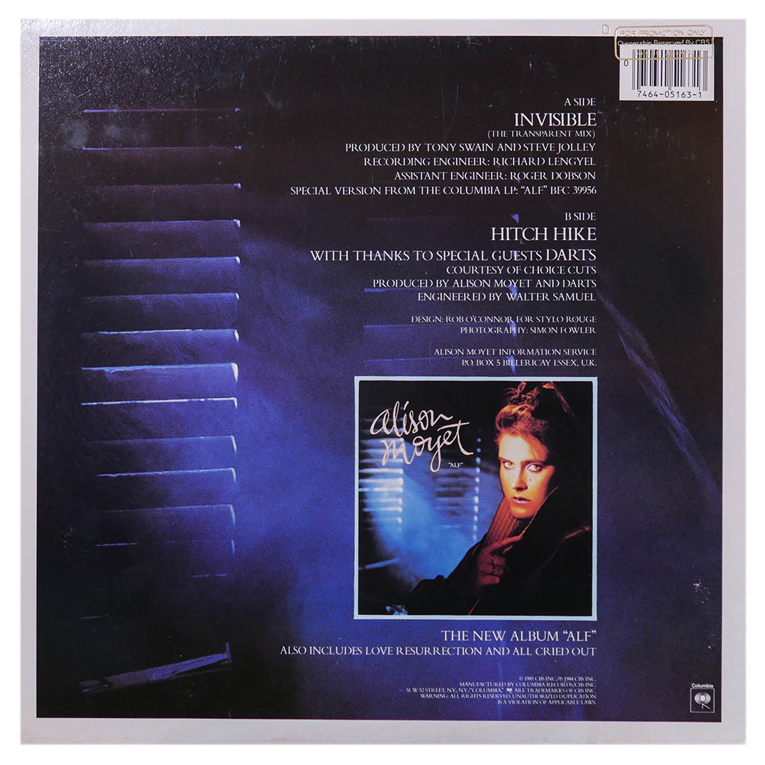 ALISON MOYET - INVISIBLE (THE TRANSPARENT MIX) | 12" MAXI SINGLE USADO