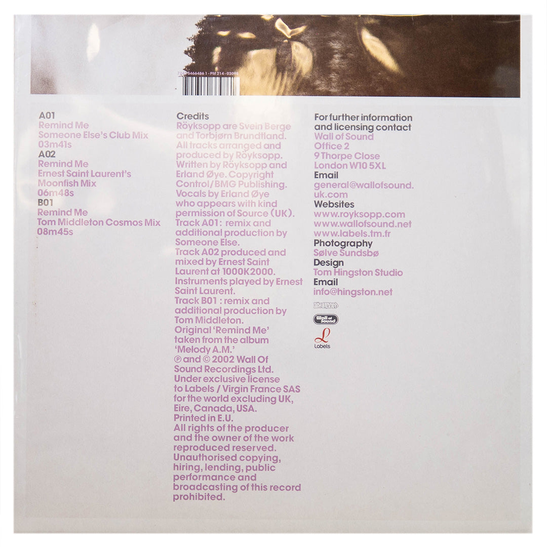 RÖYKSOPP - REMIND ME (SOMEONE ELSE'S CLUB) | 12" MAXI SINGLE USADO