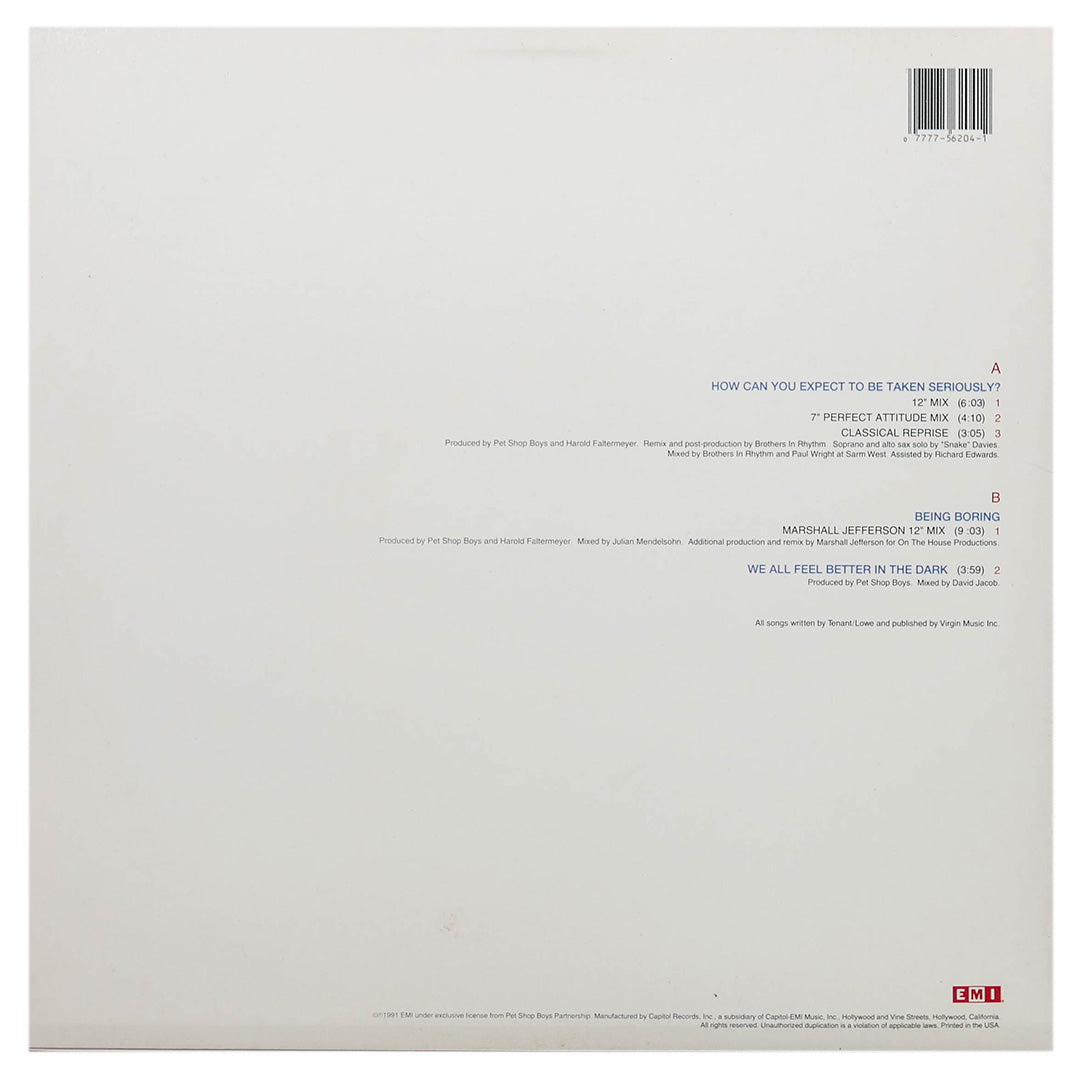 PET SHOP BOYS - HOW CAN YOU EXPECT TO BE TAKEN SERIOUSLY? | 12" MAXI SINGLE USADO