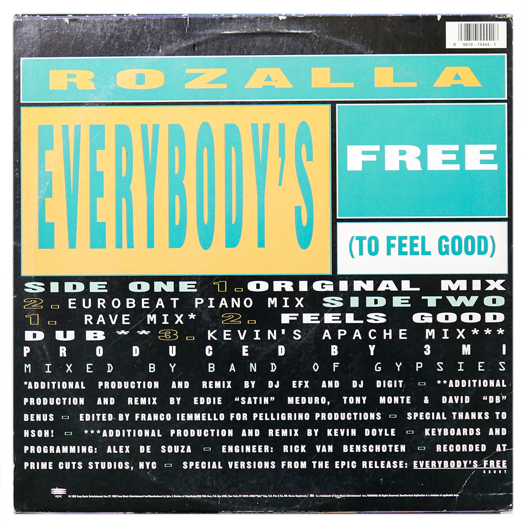 ROZALLA - EVERYBODY'S FREE (TO FEEL GOOD) | 12" MAXI SINGLE USADO