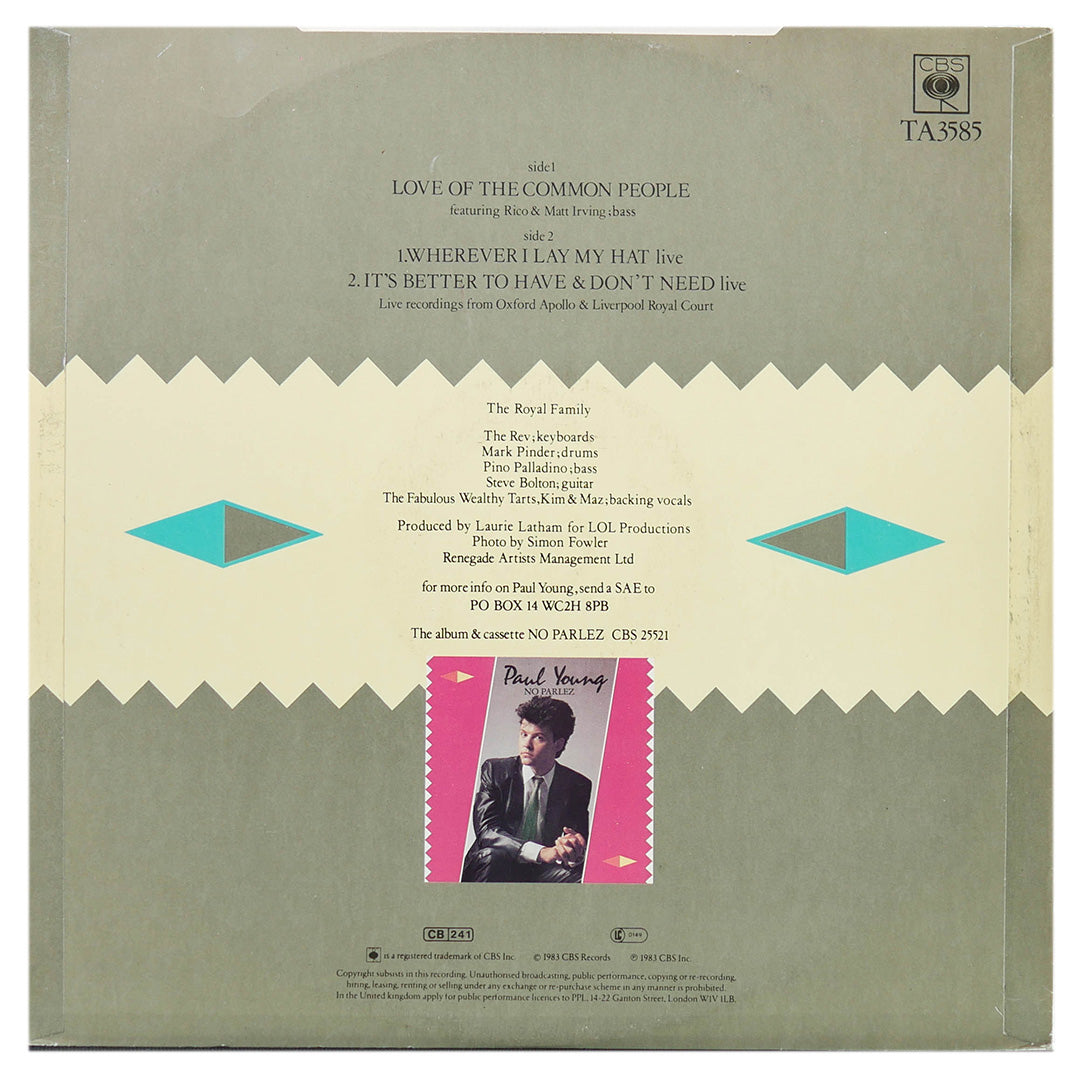 PAUL YOUNG - LOVE OF THE COMMON PEOPLE | 12" MAXI SINGLE USADO