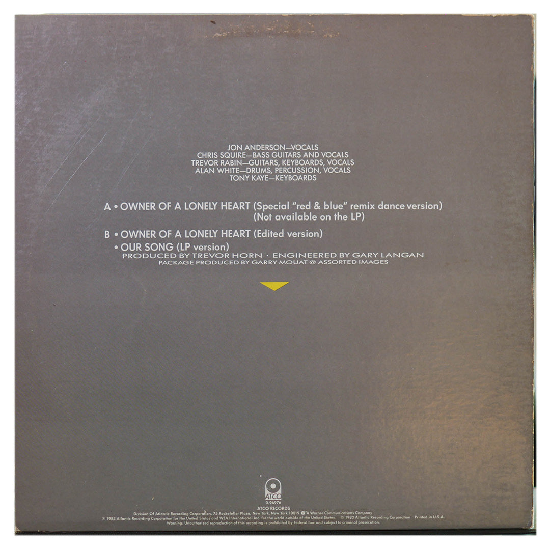 YES - OWNER OF A LONELY HEART | 12" MAXI SINGLE USADO