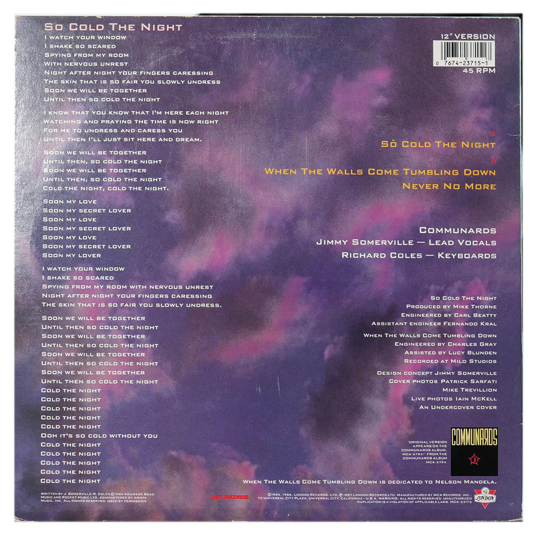 THE COMMUNARDS - SO COULD THE NIGHT | 12" MAXI SINGLE USADO