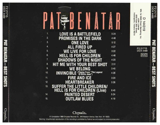 PAT BENATAR - BEST SHOTS | CD USADO