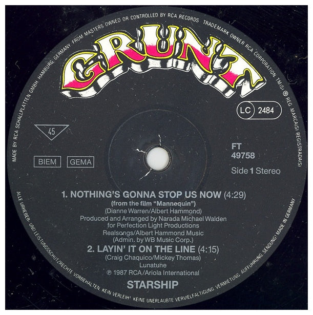 STARSHIP - NOTHING'S GONNA STOP US NOW | 12" MAXI SINGLE USADO