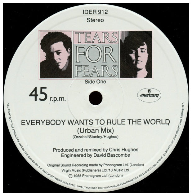 TEARS FOR FEARS - EVERYBODY WANTS TO RULE THE WORLD | 12" MAXI SINGLE USADO