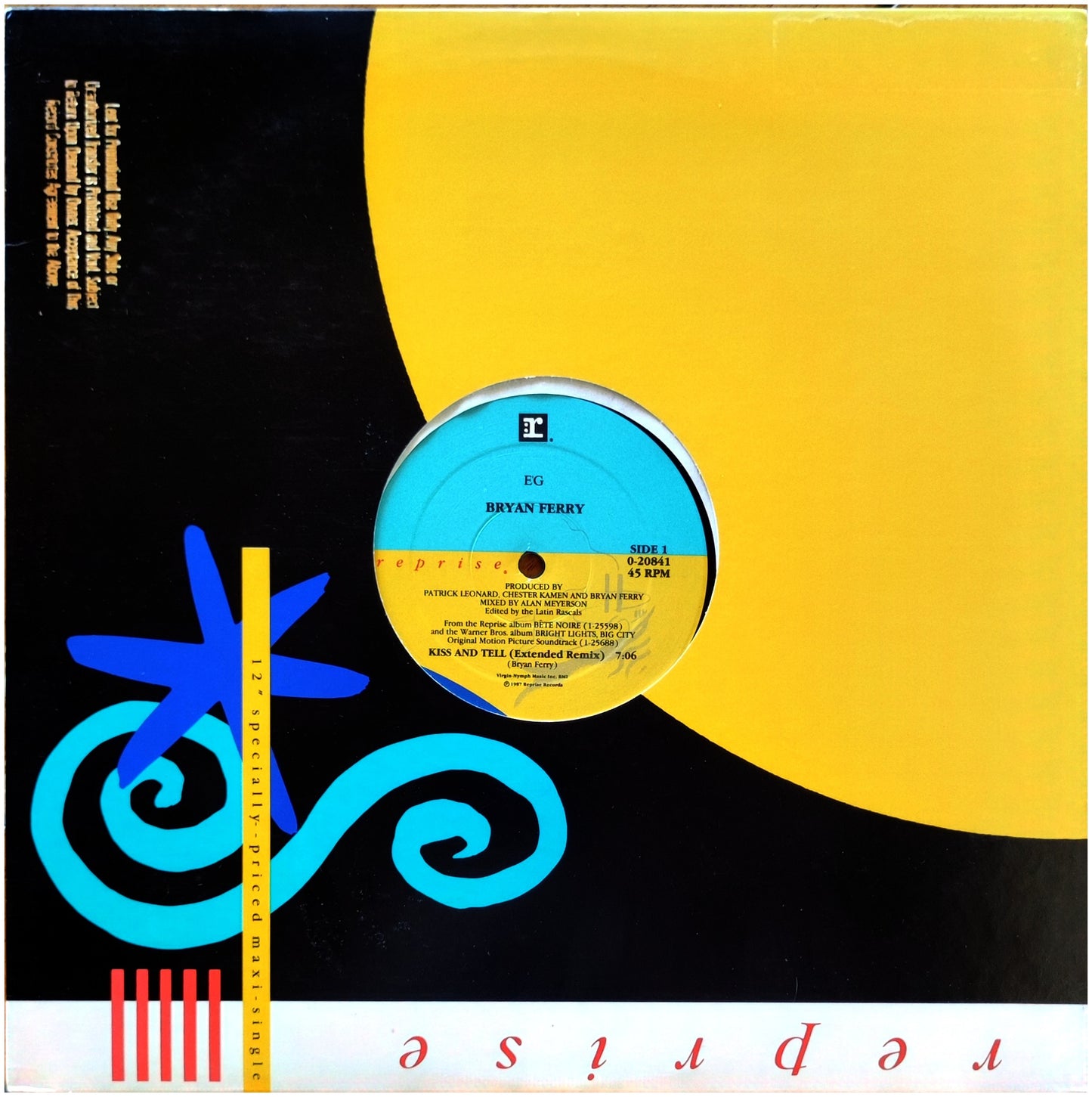 BRYAN FERRY - KISS & TELL | 12" MAXI SINGLE USADO